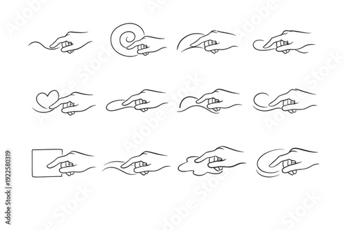 Stroke vector calm outline hand mindful relaxed contour thoughtful icon gentle