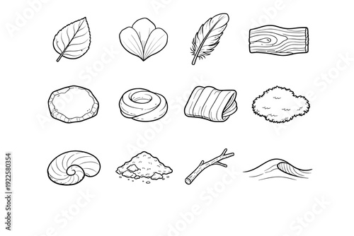 Bent soft shell image gentle icon petal simple crumb edge generation linen