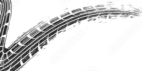 Tire tread marks, wheel textures, tire marks - car racing, motocross, drift, rally, off-road and others. modern