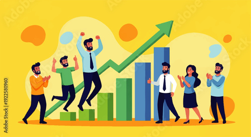 Professional team collaboratively analyzing financial data, market trends, and business strategies, presenting insightful reports and charts during a productive office meeting