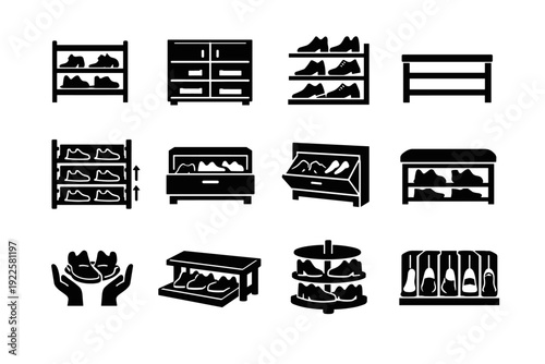 Icon shoe slots detail shelf simple spacing rack concepts vector image generation