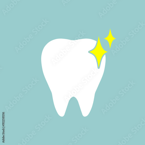 Healthy White Tooth Doodle Illustration. Hand Drawn Minimalist Line Art of Dental Care for Medical and Dentistry Graphic Design.