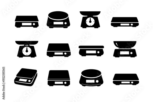 Generation tool digital simple portion device vector weighing scale image icon utility