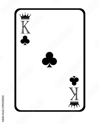 Playing card King off Clubs in illustrator