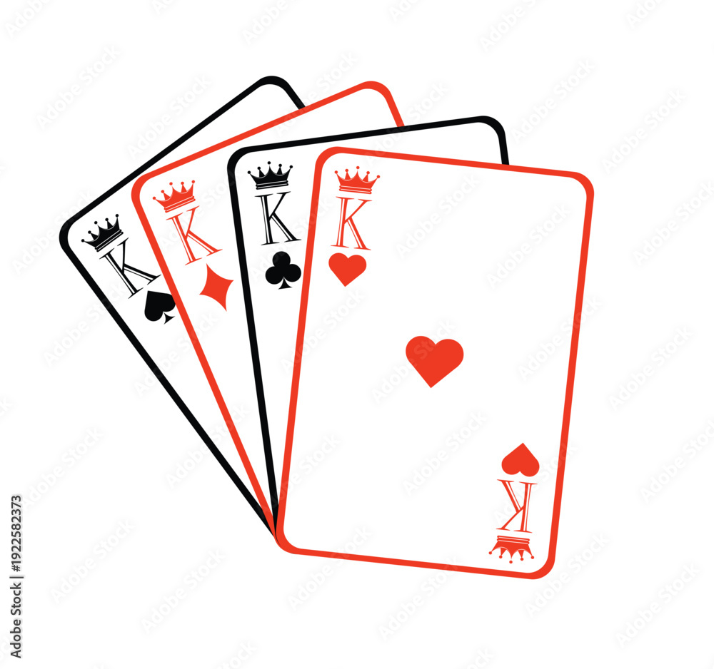 Obraz premium The four king cards of the deck in illustrator