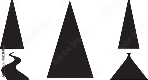 Geometric shapes and abstract forms in black and white