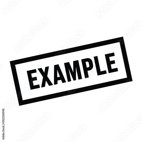 Vector illustration icon black rectangular label with the word example on it