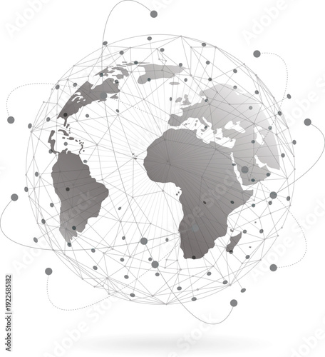 PriWorld Map Globe Icon Set – Global Earth Hemisphere Views in Flat and Monochrome Stylent