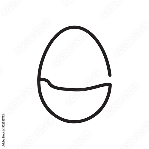 Minimalist Boiled Egg Icon for Breakfast Nutrition and Healthy Organic Food Product Design