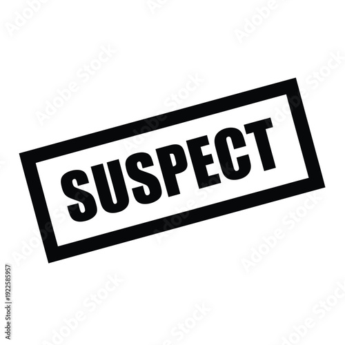 Vector illustration icon black rubber stamp with suspect text