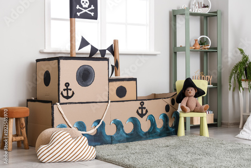 Pirate cardboard ship in in...