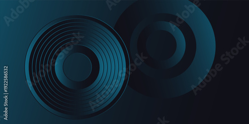 blue geometric abstract background overlapping layers on bright space with line effect decoration. Circle style concept modern graphic design element for banner, flyer, card. vector