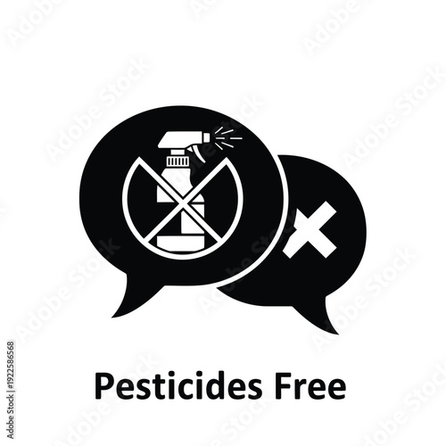 Vector illustration icon pesticides free icon symbolizing organic produce and eco friendly farming practices