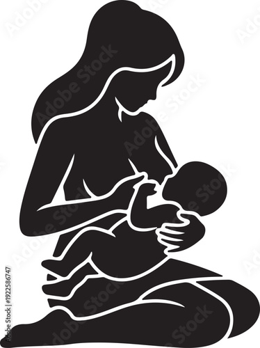 Silhouette Depiction of Mothers Nurturing Their Babies Tenderly An Image Celebrating Motherhood and the Unconditional Love Shared Between a Mother and Her Child