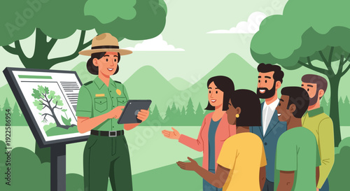 Park Ranger Leading Educational Tour Group.