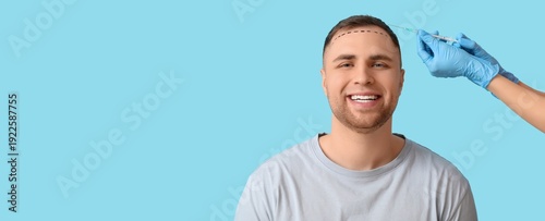 Young man with hair loss pr...