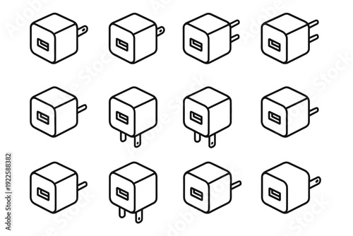 Utility form vector design charging silhouette charger usb minimalist centered icon