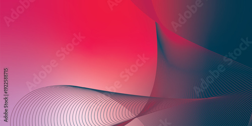 Dark noisy textured background with vibrant red, Pink, DeepPink and DarkSlateGray abstract glowing gradient waves with soft blur effect for modern header poster and banner cover design