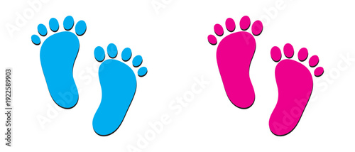 Baby footprints icon, Baby Feet Icon, flat style Baby footprints icon,