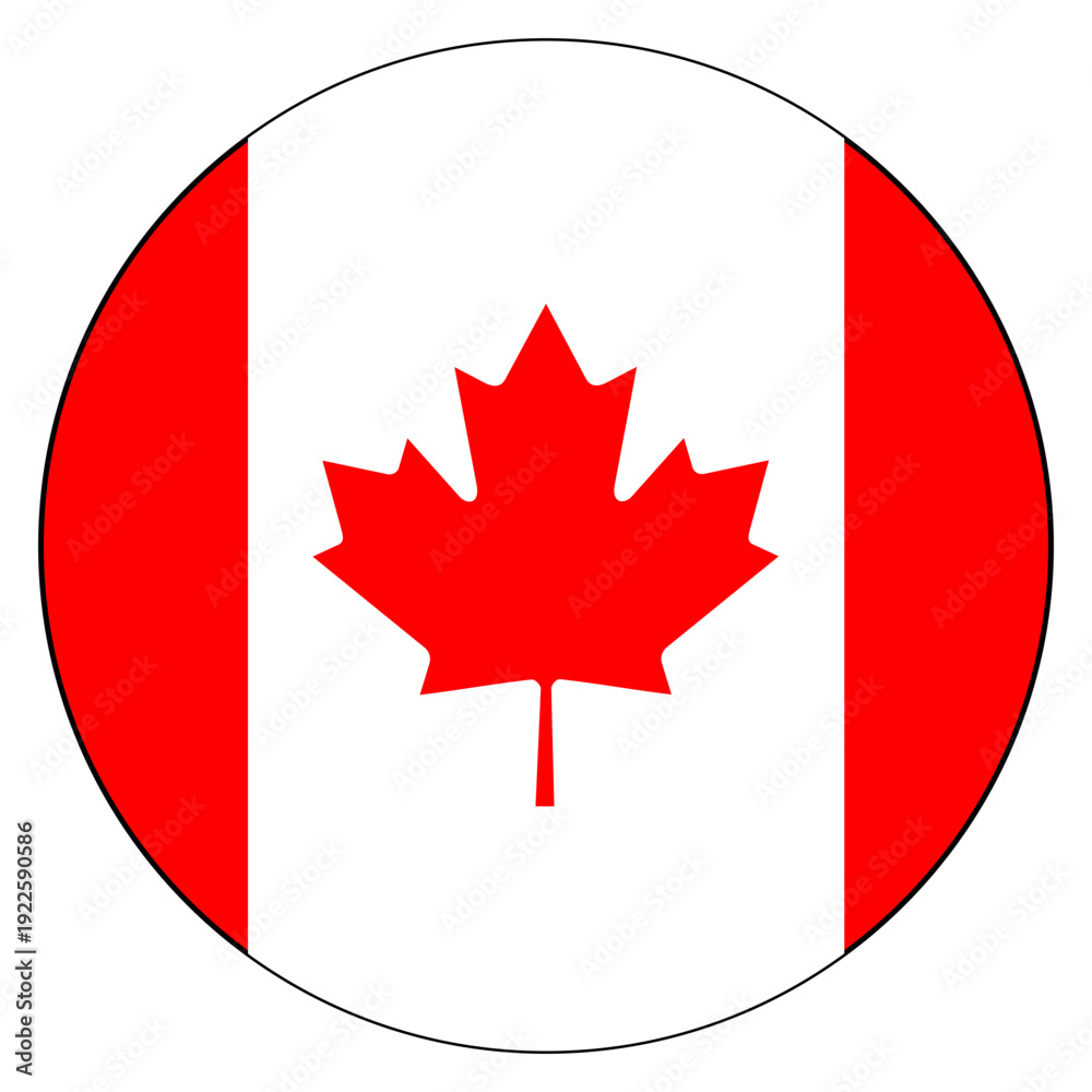 Obraz premium Canadian Flag Circle Icon