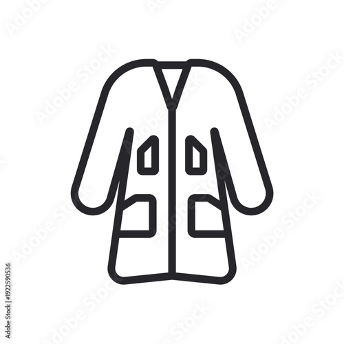 coat icons outline and Flat Style,transparent background