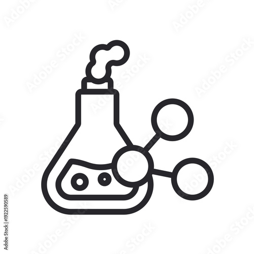 chemical icons outline and Flat Style,transparent background