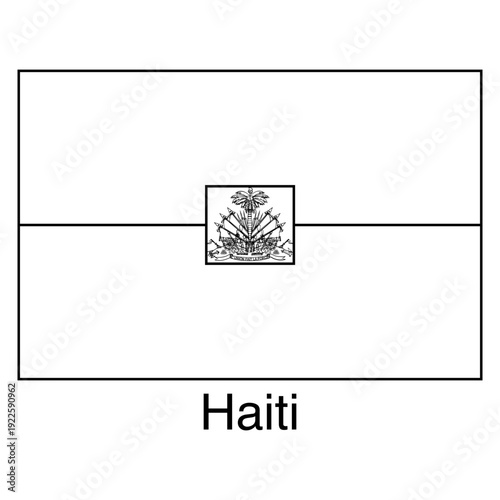 Haiti Flag Line Art