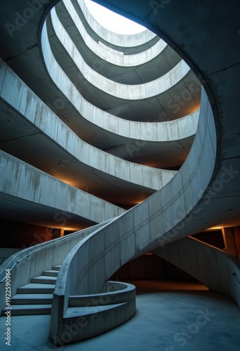 Wallpaper Mural Ethereal Spiraling Concrete Ramp of Brutalist Parking Structure Mesmerizing Aesthetic Patterns Torontodigital.ca