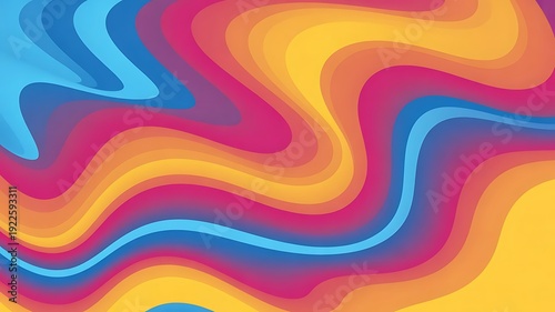 Abstract colorful wave pattern with rainbow spectrum and bright swirling lines