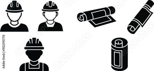 Firefighter icons and equipment symbols