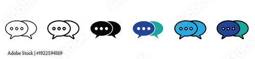 Speech Bubble Chat Icon Collection with Multiple Colors