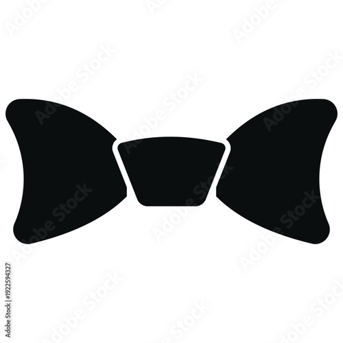 A simple black bow tie on a white background
