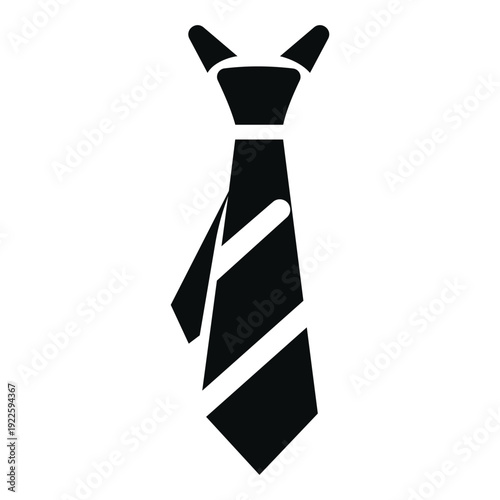A simple black and white illustration of a necktie on a plain background