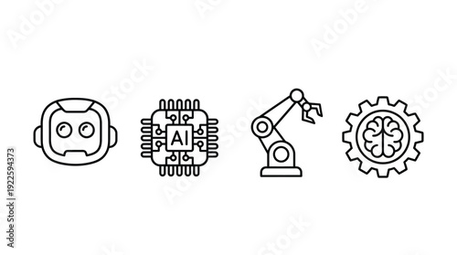 Robotics and Artificial Intelligence Icons.