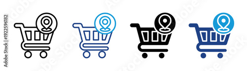 Store Location icon set multiple style collection