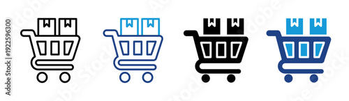 Shopping Cart icon set multiple style collection