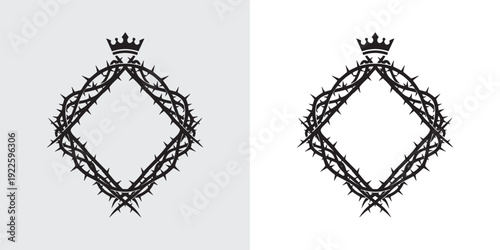 Crown of Thorns Diamond Frame with Royal Crown