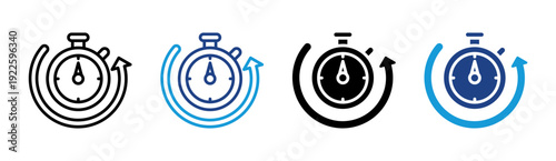 Time Management icon set multiple style collection