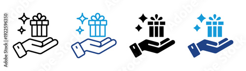 Gift Reward icon set multiple style collection