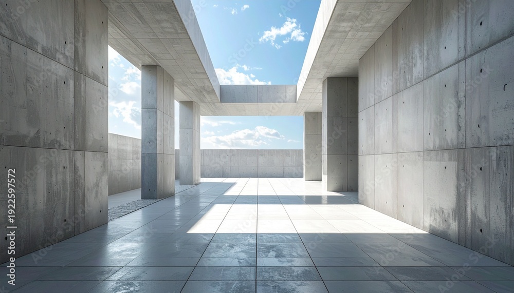 Obraz premium Modern Structural Space with Dramatic Shadows