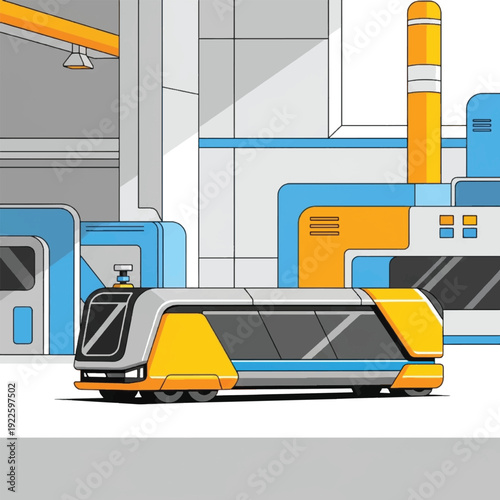 Futuristic Electric Vehicle Transport Concept.