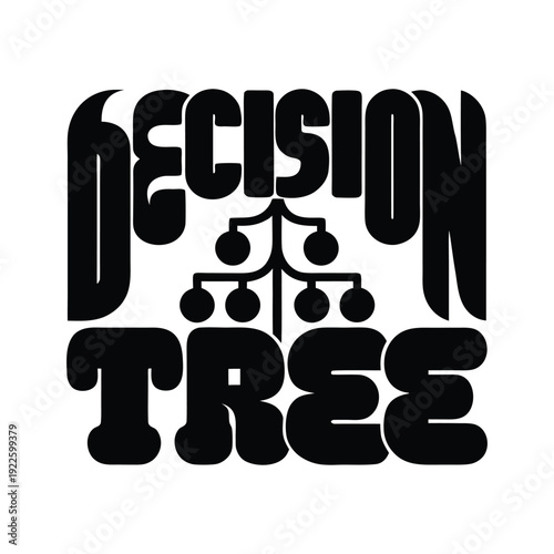 Decision tree diagram with scales of justice symbol