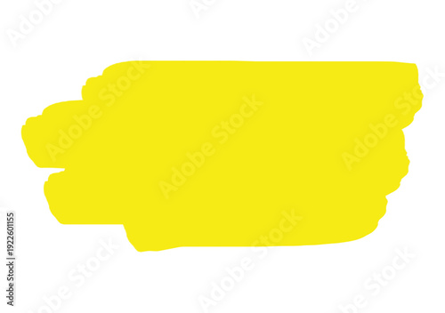 Yellow Brush Stroke PNG Isolated on Transparent Background – Paint Highlighter Stroke