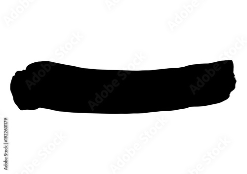 Black Brush Stroke PNG Isolated on Transparent Background – Hand Drawn Paint Swash