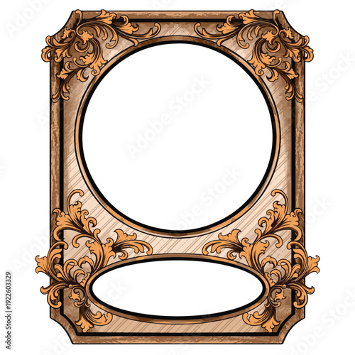 antique gold picture frame ornament illustration art