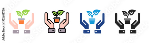 Green Investment icon set multiple style collection