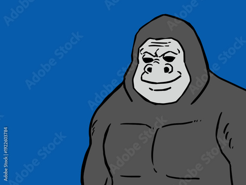 ゴリラ, 動物, 動物園, 顔, 頭, ベクター, 女, イラスト, 人, 人々, くじ引き, 男, 髪の毛, 