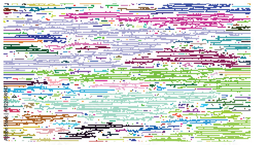 Abstract pixel art pattern with colorful horizontal lines design, and digital pixelated effect