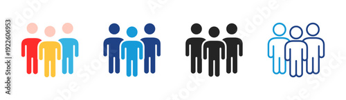 Customer Group icon set multiple style collection
