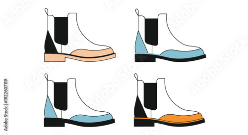 Chelsea Boots Line modern abstract design illustration